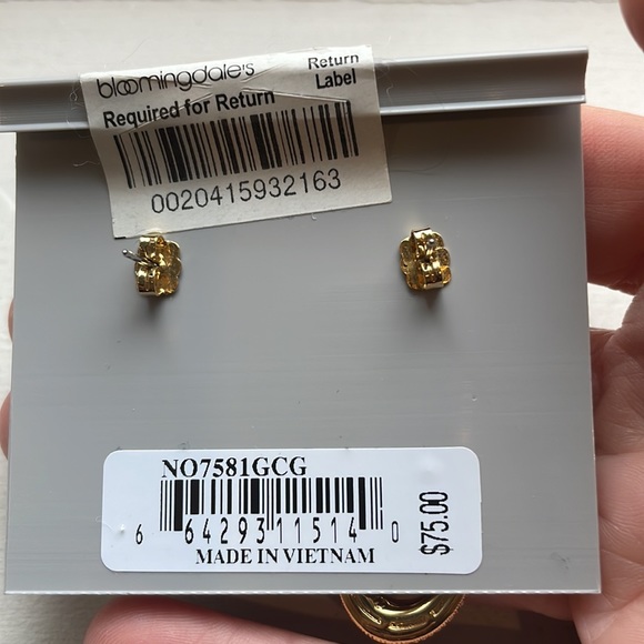 NWT Nadri Open Long Crystal and Gold Teardrop Earrings - Picture 3 of 6